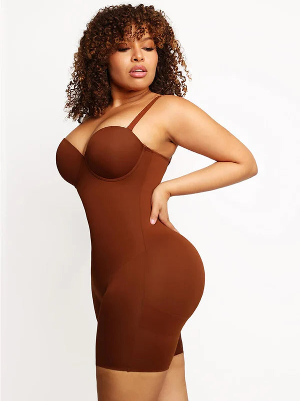 * 3 hook Fancy Cupped Mid-Thigh Tummy Control Shapewear