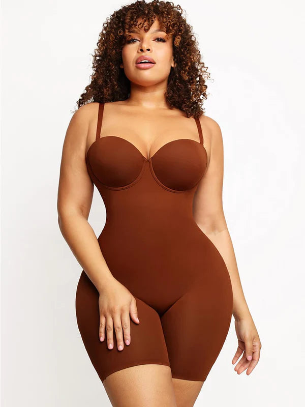 * 3 hook Fancy Cupped Mid-Thigh Tummy Control Shapewear