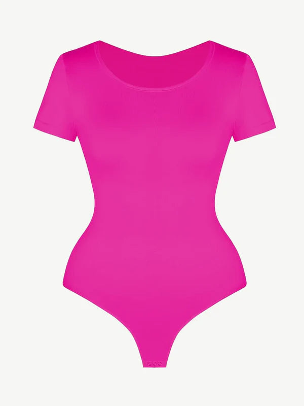*Seamless One-Piece Short-Sleeved Thong Bodysuit