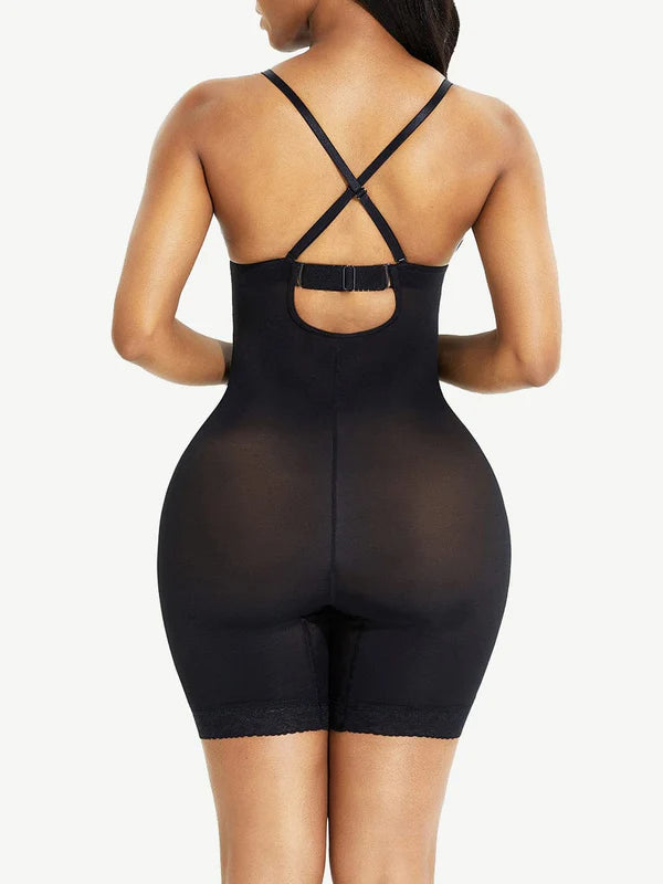 *Full Body Shaper Wired Plunge Collar Smooth Silhouette