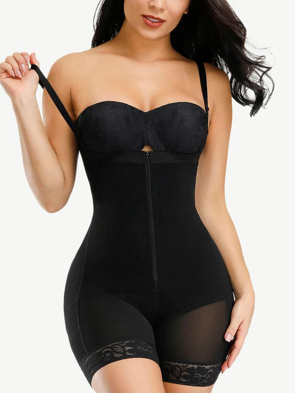 Detachable Straps Full Body Shaper Zipper Fajas Abdominal Control