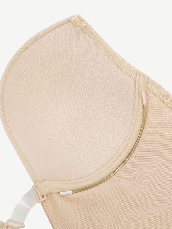 *High Waist 30D Fabric Tummy Control Bodysuit with Nubuck Shoulder Straps