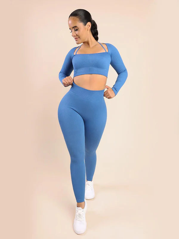 Blue Sports Leggings Comfortable and Skin-Friendly