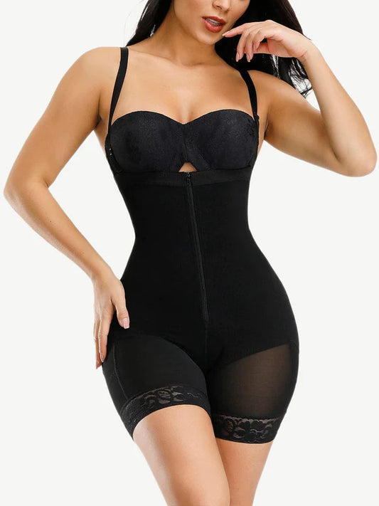 Detachable Straps Full Body Shaper Zipper Fajas Abdominal Control